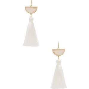 Melanie Auld half moon tassel earrings. Worn once!